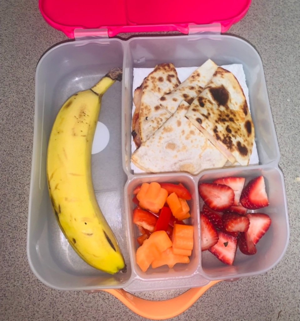 Ham and cheese crepe quesadilla Teuko kids lunchbox ideas bento school lunch food