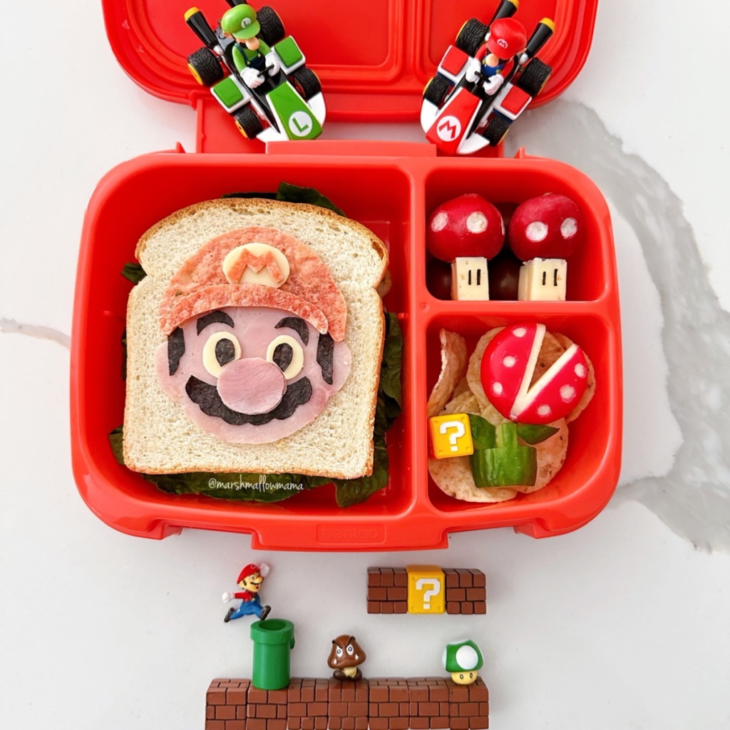 Super Mario sandwich for kids lunchbox