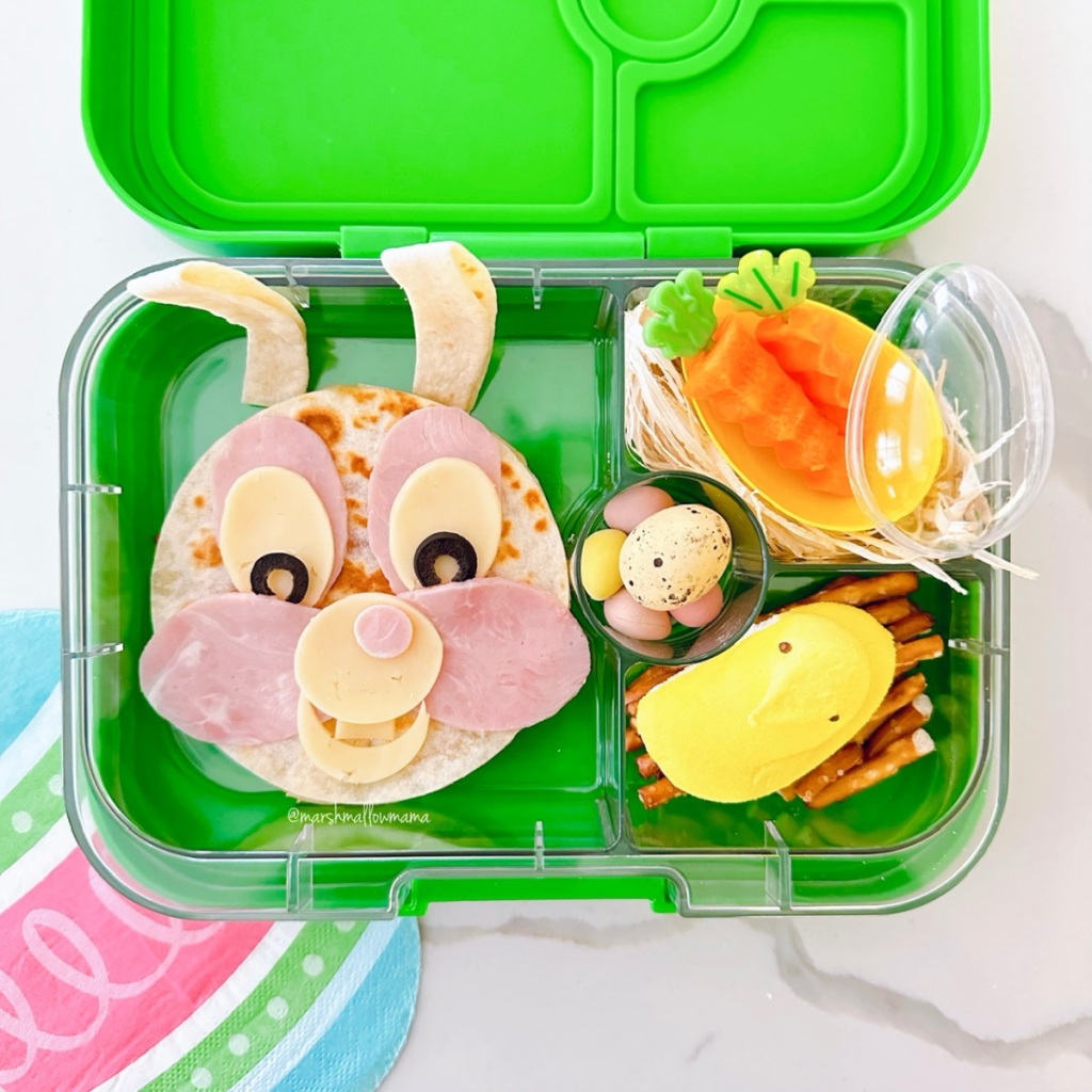 Easter bunny quesadilla for a fun lunchbox